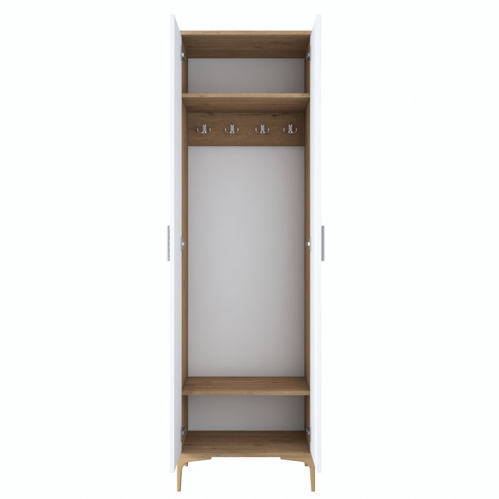 Hanah Home Perchero de Recibidor Nogal y Blanco